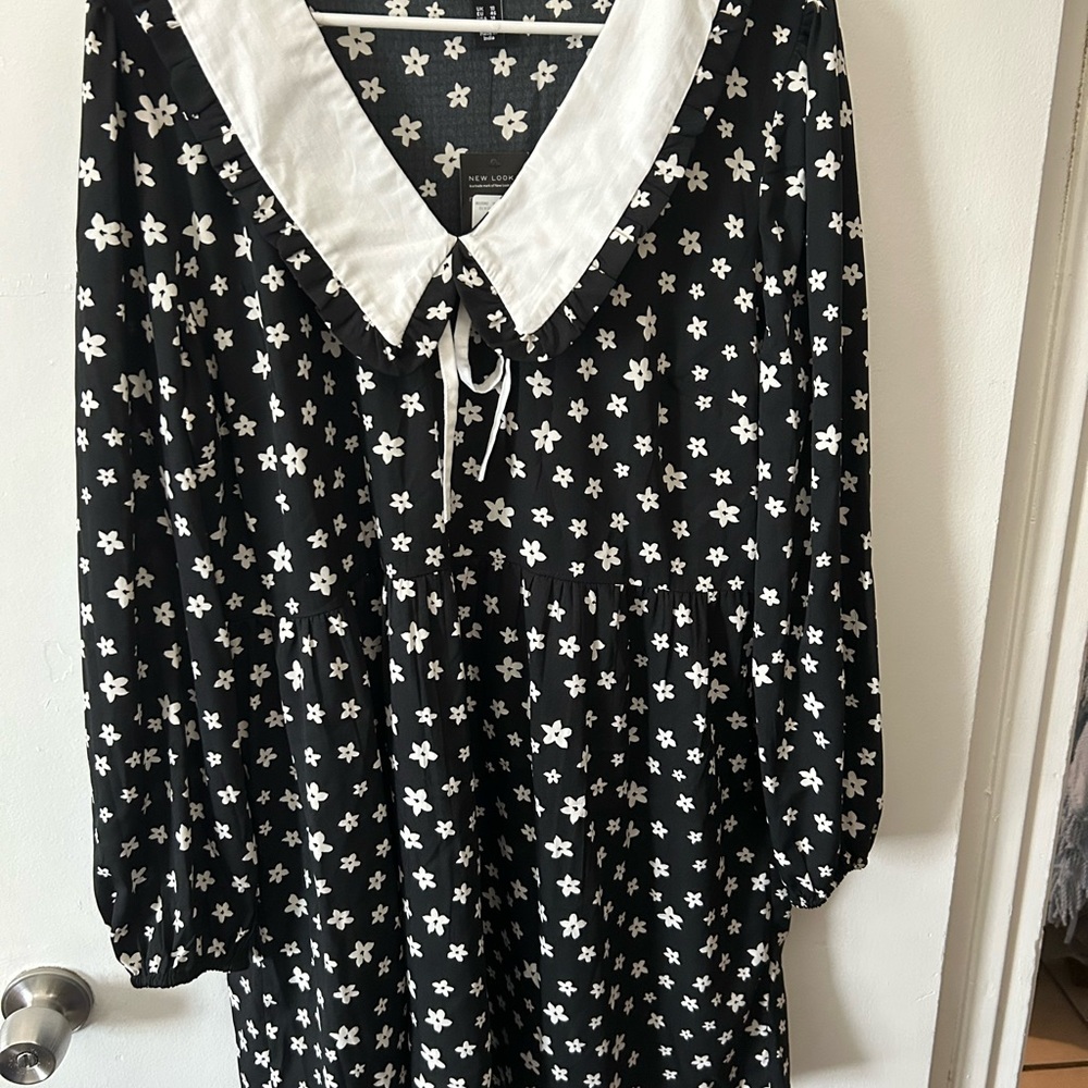 New Look Monochrome Floral Dress